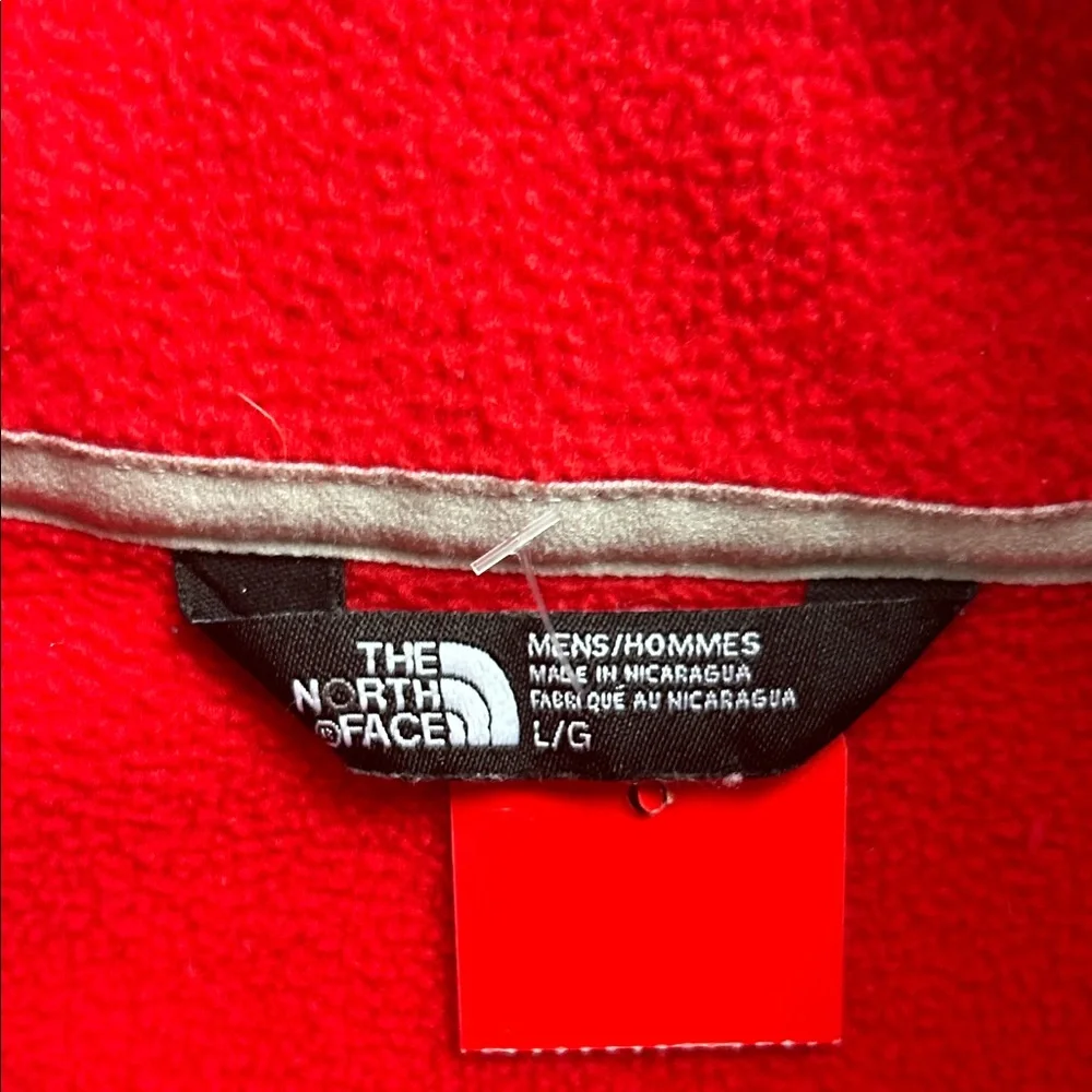 The North Face Bright Red Full-Zip Fleece Jacket ! Large